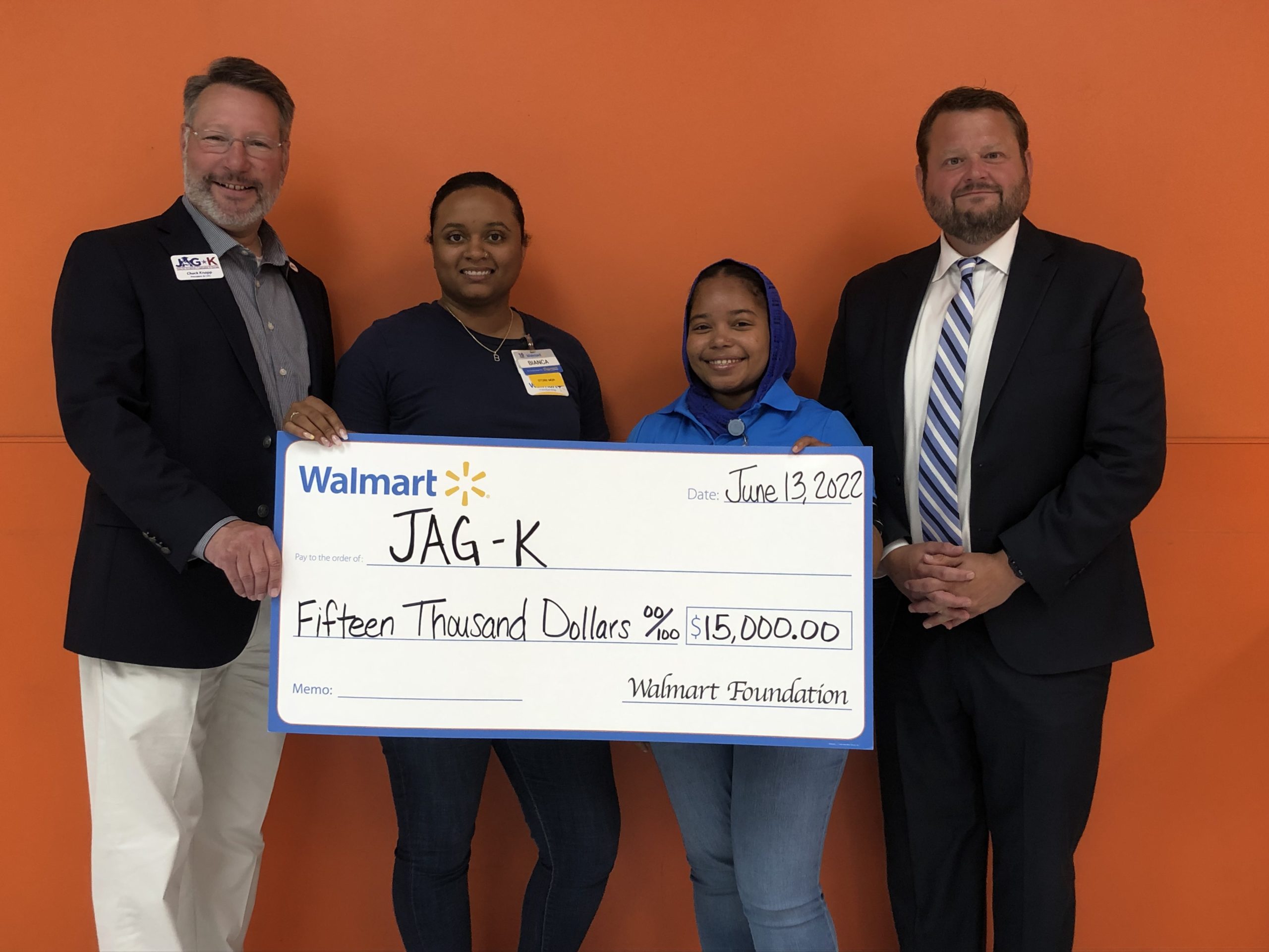 Nuru and Irsik with Chuck and Mark at Walmart